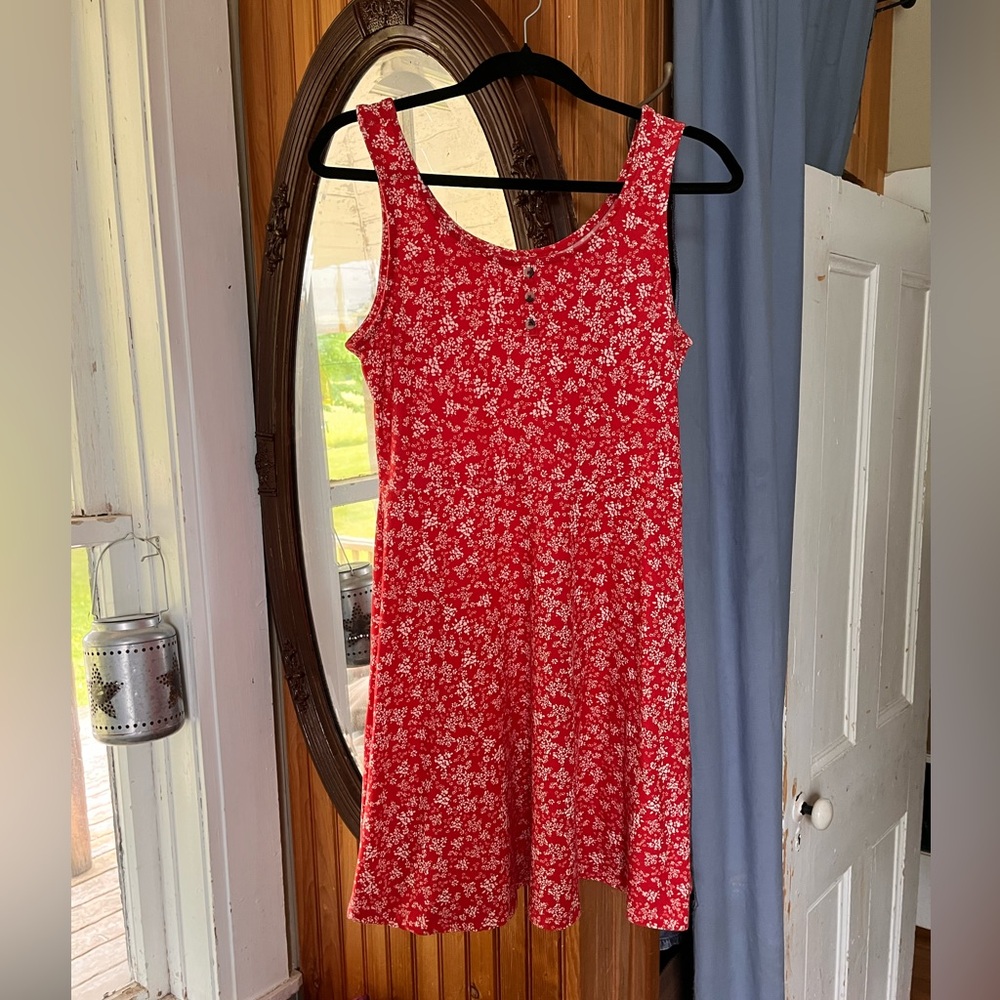 Floral Red Mini Dress
